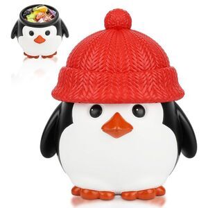 Penguin Statue Cookie Jar, Resin Candy Dish Figurines, Cute Funny Candy Bowl wit